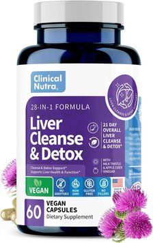 Премиальная смесь для поддержки печени Clinical Nutra 28-in-1 Liver Cleanse & Detox 60 капсул 4384306268 фото