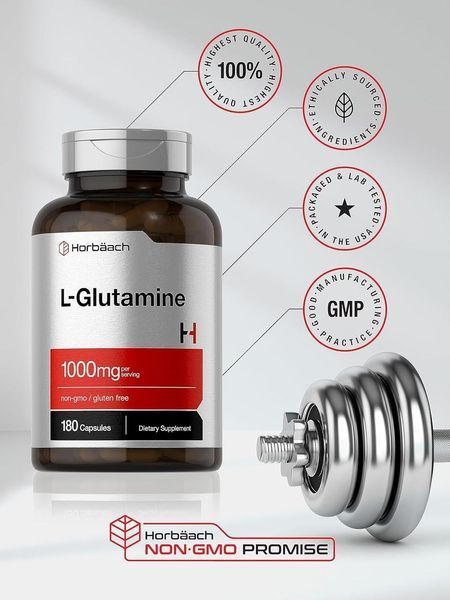 Добавка премиум-класса глютамин Horb&auml;ach L Glutamine 180 капсул 2498340275 фото