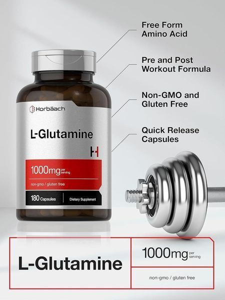 Добавка премиум-класса глютамин Horb&auml;ach L Glutamine 180 капсул 2498340275 фото