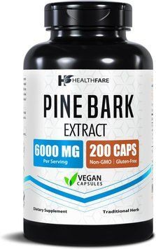 Домішка преміумкласу екстракт кори французької морської сосни Healthfare Pine Bark Extract 6000mg 200 капсул 2892566633 фото