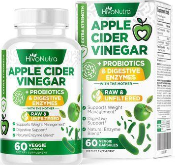 Яблочный уксус с пробиотиками и пищеварительными ферментами HivoNutra 3-in-1 Apple Cider Vinegar 60 капсул 4384305875 фото