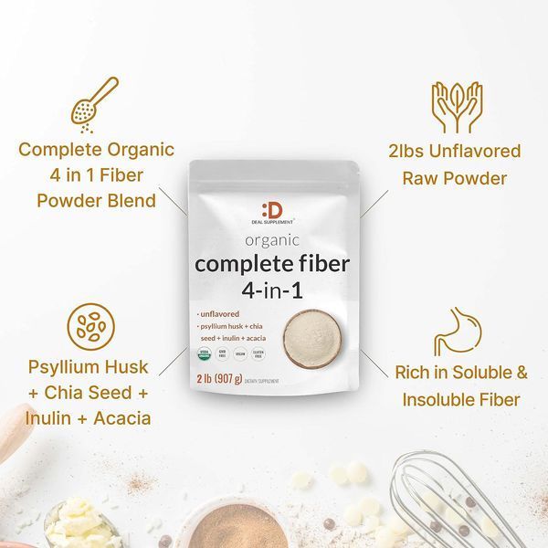 Органическая клетчатка премиум-класса Deal Supplement Organic Fiber Powder 907 г 4384307231 фото