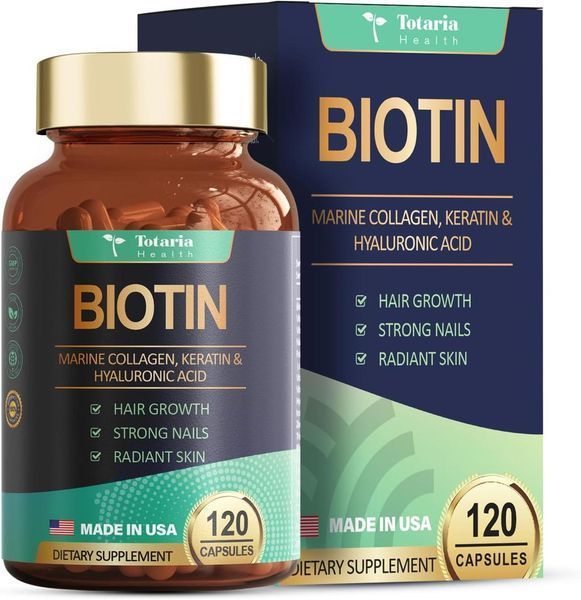 Витамины для роста волос с биотином Totaria Biotin 120 капсул 2314031131 фото