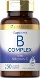 Домішка преміумкласу комплекс вітамінів групи B Carlyle Vitamin B Complex Plus Vitamin C 250 таблеток 2588010987 фото