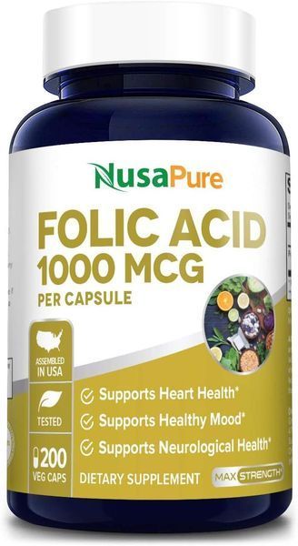 Фолієва кислота преміумкласу NusaPure Folic Acid 1000mcg 200 капсул 2284179944 фото