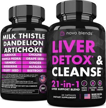 Підтримка детоксикації та відновлення печінки Novo Blends Liver Cleanse Detox 60 капсул 2185153647 фото