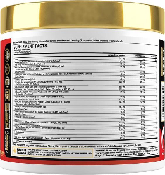 Жироспалювач Magnum Nutraceuticals Heat 120 капсул (4384301502) 1060001324 фото