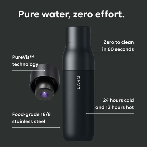 Фляга для воды премиум-класса c УФ-очистителем воды LARQ Bottle PureVis Black 739 мл 43819538445 фото