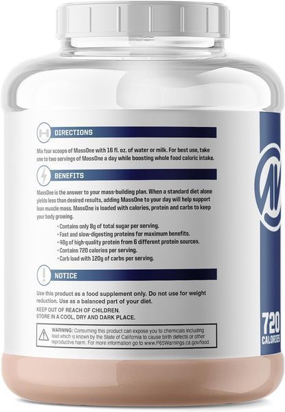 Высоко белковый премиум гейнер NutraOne Nutrition Massone Mass Gainer Protein 3175 г 4384306078 фото