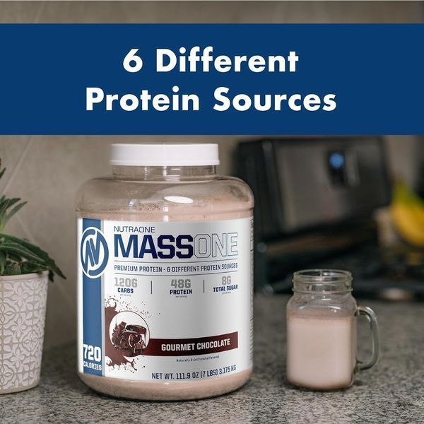 Высоко белковый премиум гейнер NutraOne Nutrition Massone Mass Gainer Protein 3175 г 4384306078 фото