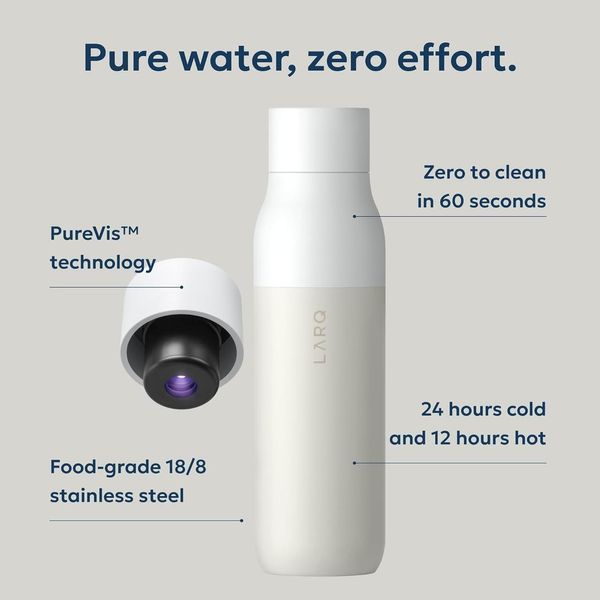 Фляга для воды премиум-класса c УФ-очистителем воды LARQ Bottle PureVis White 739 мл 43819538446 фото