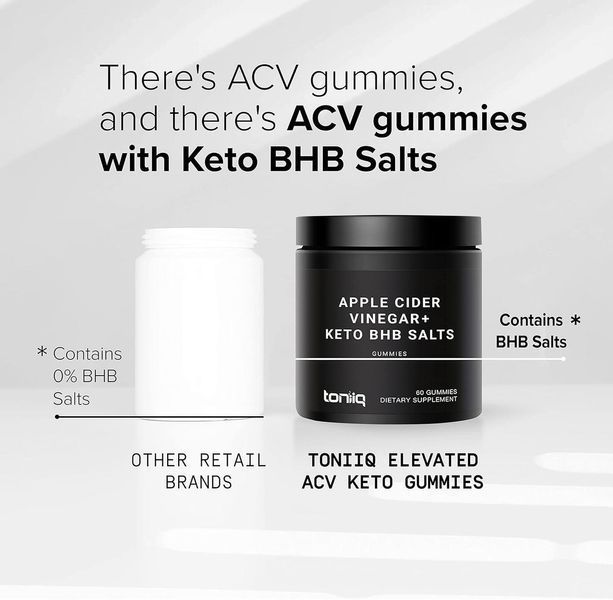 Жевательные конфеты для снижения веса Toniiq Apple Cider Vinegar Gummies 60 таблеток 2058331864 фото