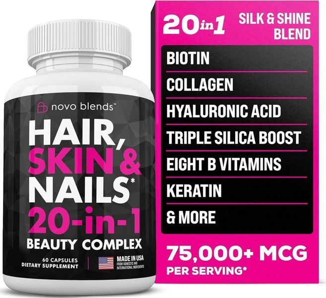 Витамины для волос, кожи и ногтей Novo Blends Hair Skin and Nails Vitamins 60 капсул 2185153649 фото
