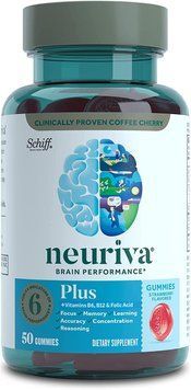 Schiff Neuriva Brain Performance Plus Strawberry 50 таблеток (4384303761) 1484204164 фото