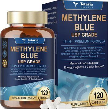 Домішка преміумкласу метиленовий синій кровообіг і приплив кисню Totaria Methylene Blue USP Grade 13 in 120 капсул 2684741461 фото