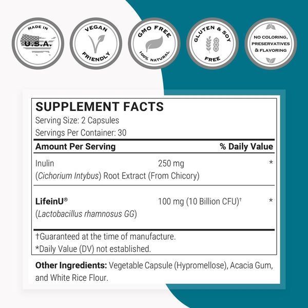 Добавка премиум-класса для микрофлоры кишечника Supersmart Lactobacillus Rhamnosus GG 10 Billion CFU 60 капсул 3085490129 фото