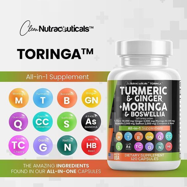 Преміальна домішка для здоров'я суглобів і зв'язок Clean Nutraceuticals Turmeric Curcumin 30000mg Ginger 3000mg Moringa 50000mg 2058332101 фото