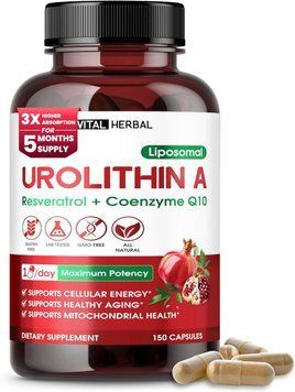 Домішка преміумкласу для м'язової енергії Vital Herbal Urolithin A with Resveratrol Coenzyme Q10 150 капсул 2761488850 фото