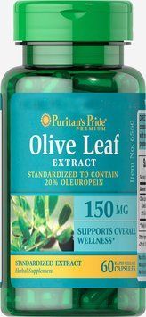 Спеціальний продукт Puritan's Pride Olive Leaf Standardized Extract 150 mg 60 капсул (4384301627) 1060002964 фото