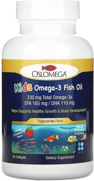 Oslomega Norwegian Kids Omega-3 Fish Oil 60 кап (4384303968) 1526902614 фото