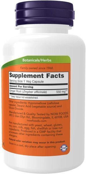 Натуральный продукт NOW Foods Ginger Root 550 mg 100 капсул (4384304421) 1684742100 фото