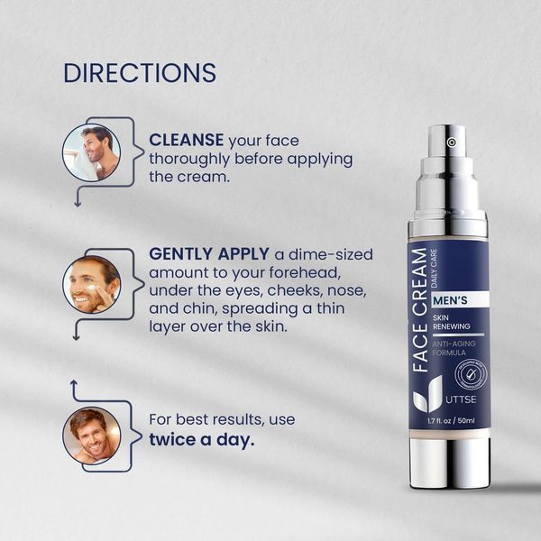 Антивіковий зволожувальний крем Uttse 6-in-1 Face Cream for Men 50 мл 2539376663 фото