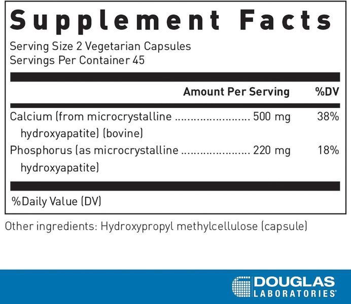 Мікрокристалічний гідроксиапатит кальцію Douglas Laboratories Calcium Microcrystalline Hydroxyapatite 90 таблеток 2100578886 фото