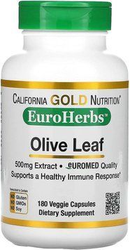 Натуральный продукт California Gold Nutrition Olive Leaf Extract 180 капсул (4384304404) 1684742083 фото