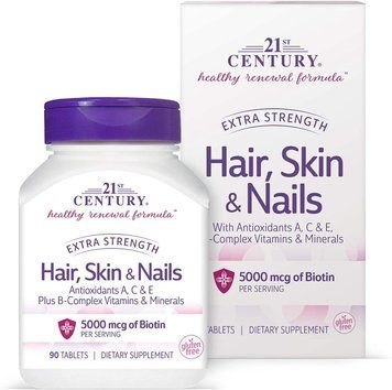 21st Century Extra Strength Hair Skin Nails 90 таблеток (4384304151) 1589283446 фото