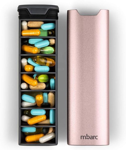 Преміальний контейнер для таблеток HigherHuman 7 Day Weekly Pill Organizer Satin Rose 2059508779 фото