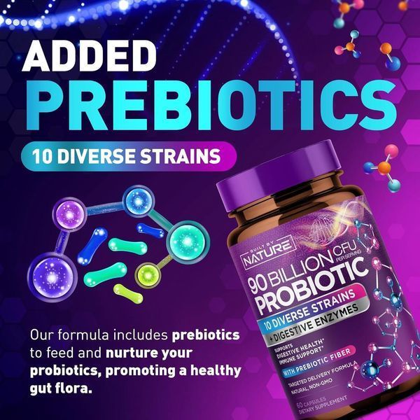 Домішка преміумкласу для здоров'я травлення Built by Nature 90 Billion CFU Probiotic 60 капсул 2855008674 фото