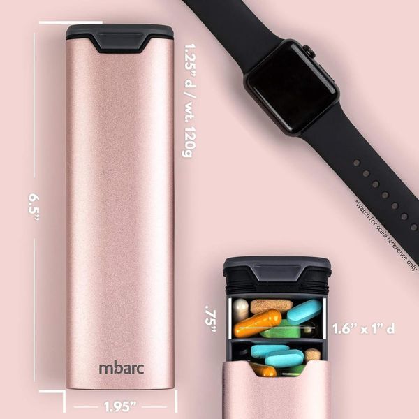 Преміальний контейнер для таблеток HigherHuman 7 Day Weekly Pill Organizer Satin Rose 2059508779 фото