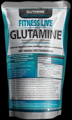 Амінокислота Fitness Live Glutamine 250 г (5502945723490) 1059999142 фото