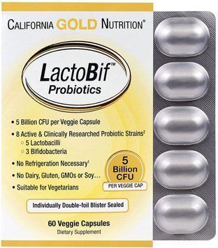 Спеціальний продукт California Gold LactoBif Probiotics 5 Billion CFU 60 капсул (4384303666) 1458139076 фото