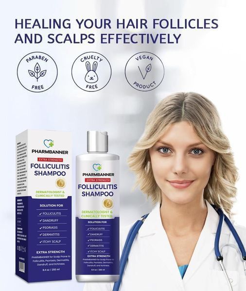 Шампунь облегчает зуд и сухость кожи головы Pharmbanner Folliculitis Shampoo 250 мл 2894996616 фото