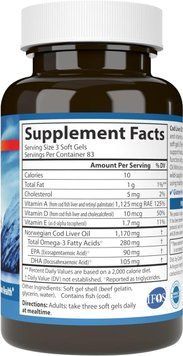 Омега-3 печени дикой трески Carlson Labs Cod Liver Oil Mini 250 капсул 2151682155 фото