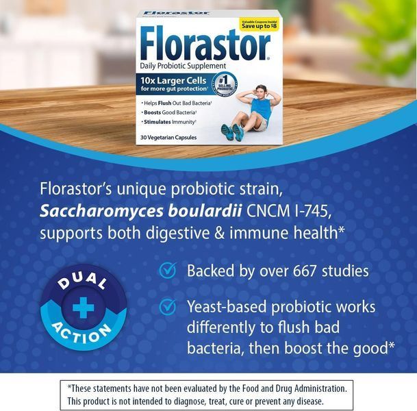 Пробіотики для здоров'я травної системи та імунітету Florastor Probiotics for Digestive&Immune Health 30 капсул 2273719693 фото