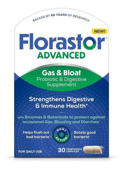 Пробиотик и добавка для пищеварения Florastor Advanced Gas & Bloat 30 капсул 2273719694 фото