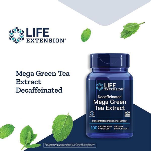 Life Extension Mega Green Tea Extract Decaffeinated 100 капсул (43843034322) 1684741476 фото