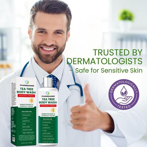 Гель для душа успокаивает фолликулит, акне, зуд Pharmbanner Tea Tree Antifungal Body Wash 350 мл 2894996618 фото