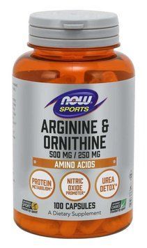 Амінокислота NOW Arginine & Ornithine 500 mg / 250 mg Capsules 100 капсул (4384301852) 1060004654 фото