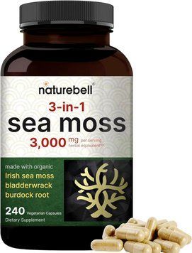 Морской мох премиум-класса поддержка иммунитета и щитовидной железы NatureBell Irish Sea Moss 240 капсул 2432686785 фото