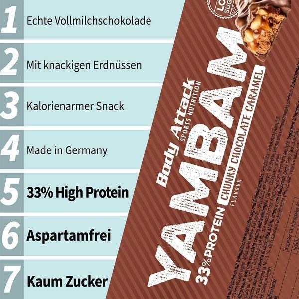 Протеїнові батончики Body Attack Yambam Protein Bar 15 шт (4384303617) 1448263679 фото