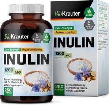 Домішка преміумкласу інулін для підтримки травлення Bio Krauter Inulin 250 капсул 2705776635 фото