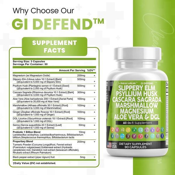 Преміальна домішка для здоров'я кишківника Clean Nutraceuticals Slippery Elm 5000mg Psylium Husk 2000mg Pre Probiotic Digestive 2058332109 фото