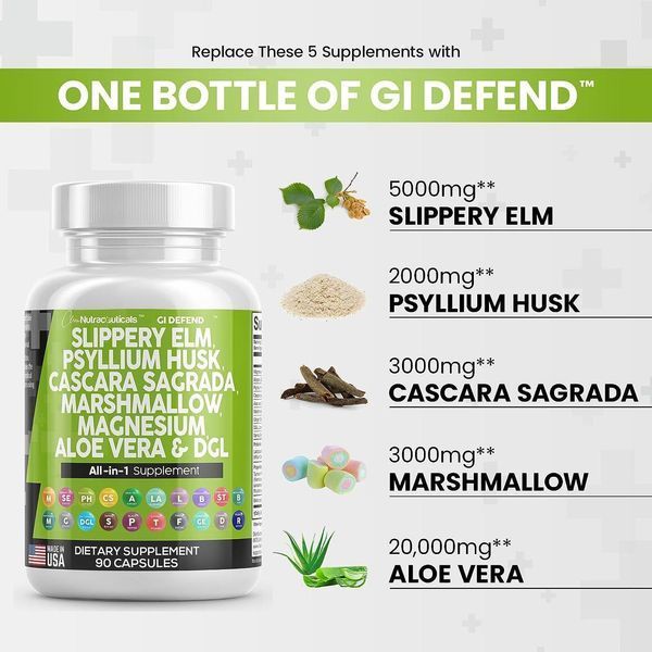 Преміальна домішка для здоров'я кишківника Clean Nutraceuticals Slippery Elm 5000mg Psylium Husk 2000mg Pre Probiotic Digestive 2058332109 фото