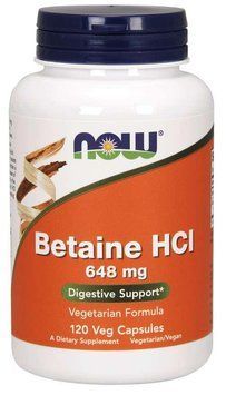 Спеціальний продукт NOW Betaine HCl 648 mg Veg Capsules 120 капсул (4384301954) 1060004656 фото