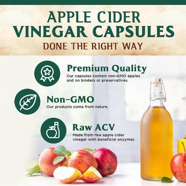 Домішка преміумкласу підтримка травлення імунітету суглобів Nature's Nutrition Apple Cider Vinegar 120 капсул 2869680579 фото