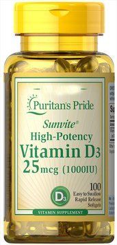 Вітаміни Puritan's Pride Vitamin D3 25 mcg (1000 IU) 100 капсул (4384301689) 1060003027 фото