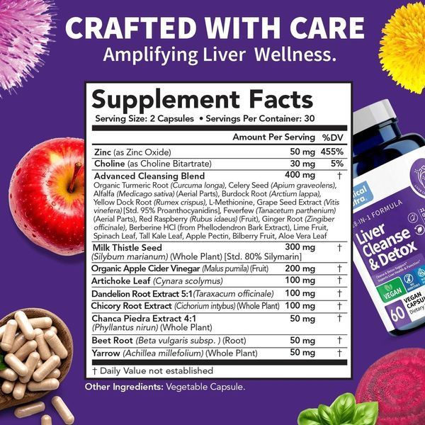 Преміальна суміш для підтримки печінки Clinical Nutra 28-in-1 Liver Cleanse & Detox 60 капсул 2118357556 фото